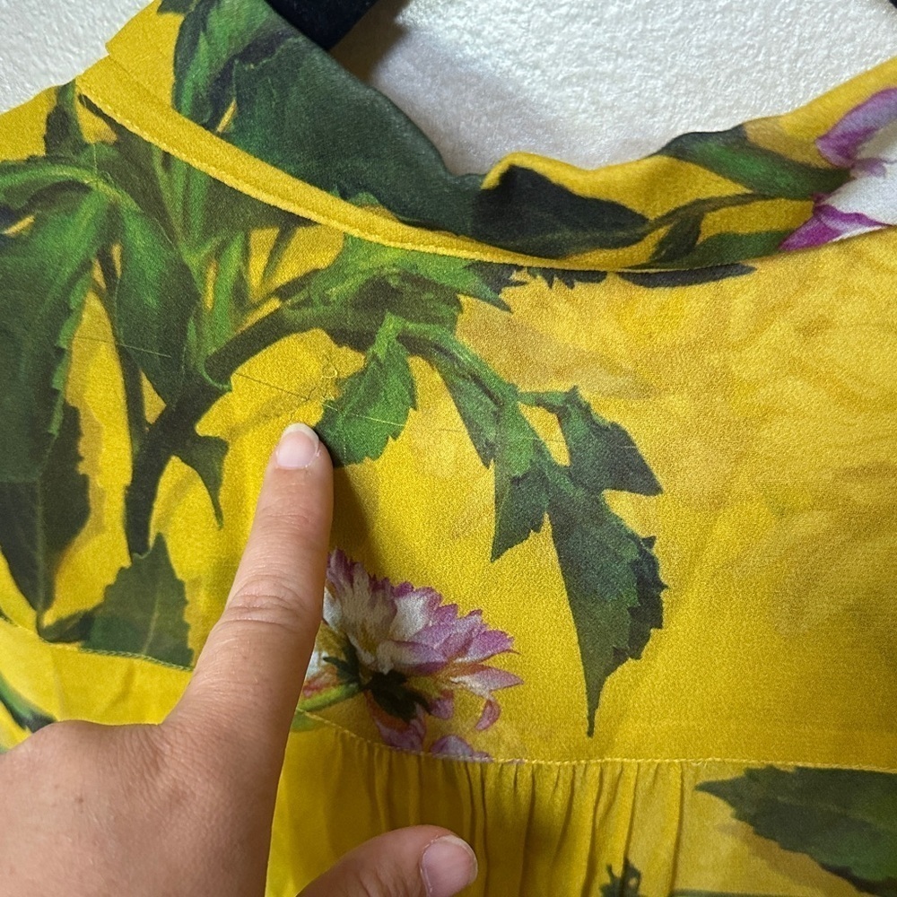 Maeve Yellow Floral Sleeveless Blouse size 4 - Picture 3 of 6